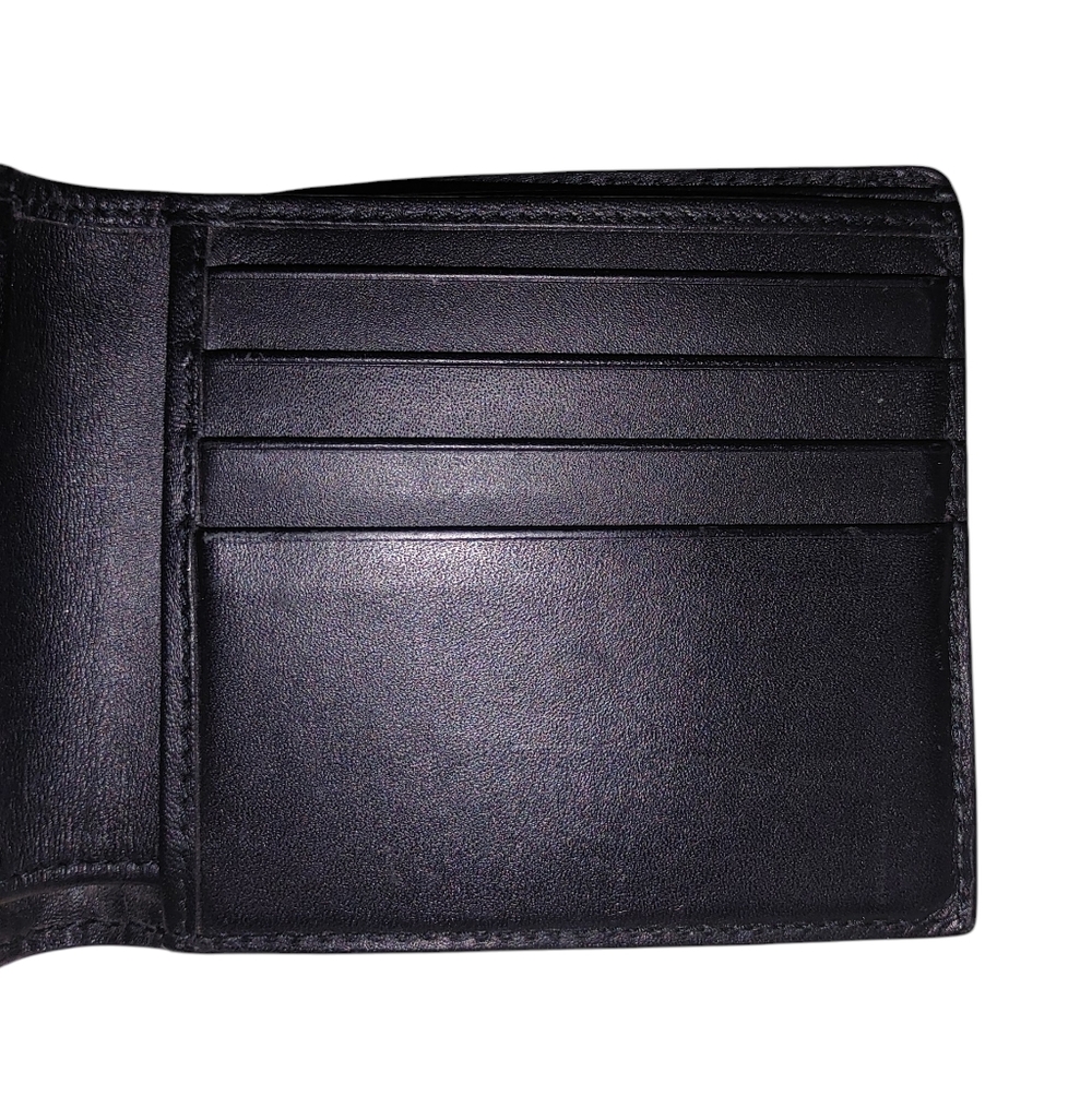 Bottega Veneta Black Leather Intrecciato Bi-Fold Wallet - Picture 11 of 16